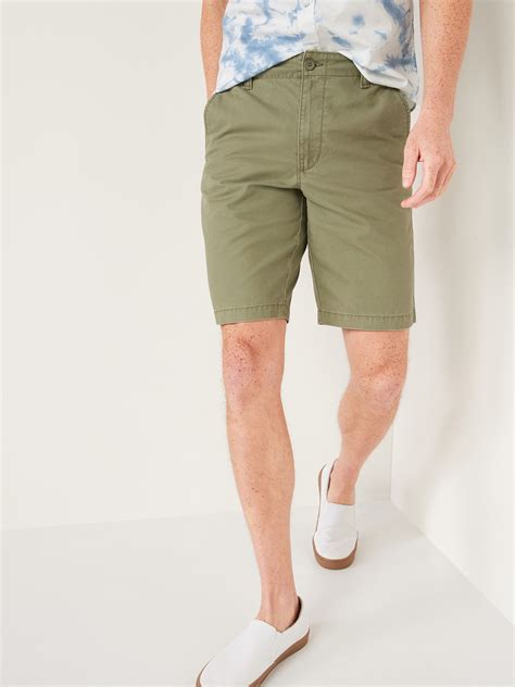 Straight Lived In Khaki Non Stretch Shorts For Men 10 Inch Inseam