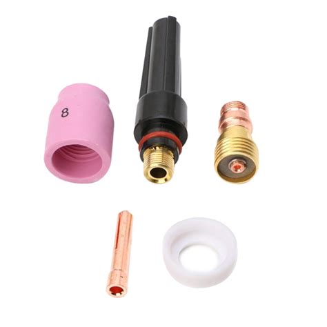 5x TIG Gas Lens Kit Nozzle Collets Body For WP 17 18 26 TIG Welding