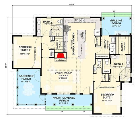Ranch House 2 Master Bedroom House Plans Two Bedrooms Are Separated