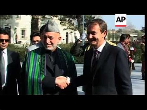 Spanish PM Zapatero Visits Meets Karzai YouTube