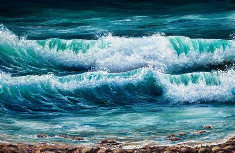 Ocean Shore Painting By Boyan Dimitrov