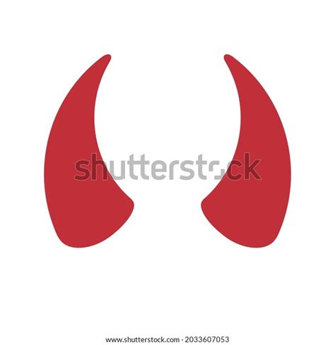 Vector Flat Red Devil Horns Isolated Stock Vector Royalty Free