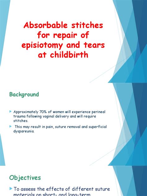 Absorbable Stitches For Repair Of Episiotomy And Tears Surgical