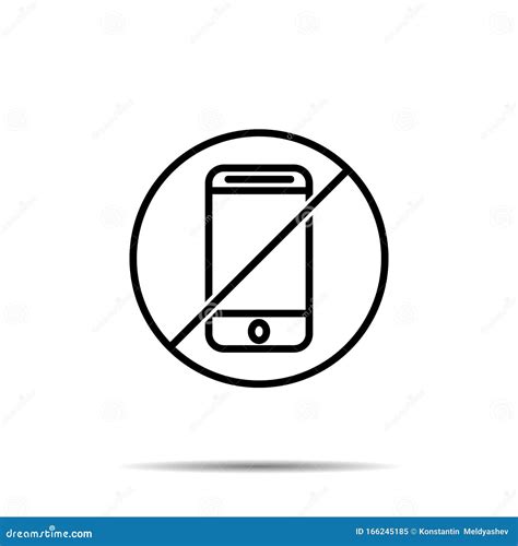 No Mobile Phone Icon Simple Thin Line Outline Vector Of Web Ban