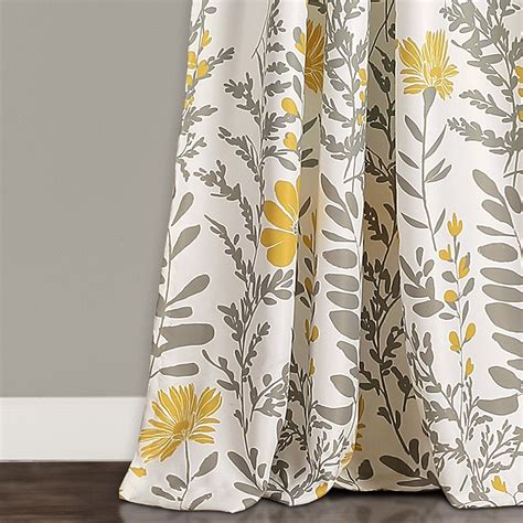 The rose has a delicate fleck running through the whole of the net. Set 2 Yellow Gray White Spring Floral Curtains Panels ...