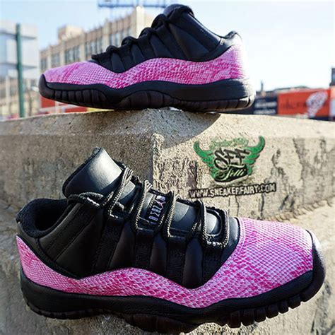 Air Jordan 11 Low Pink Snakeskin Custom Sneakerfiles