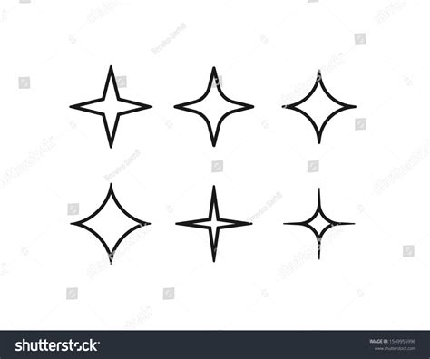 Twinkling Star Set Isolated On White Stock Vector Royalty Free