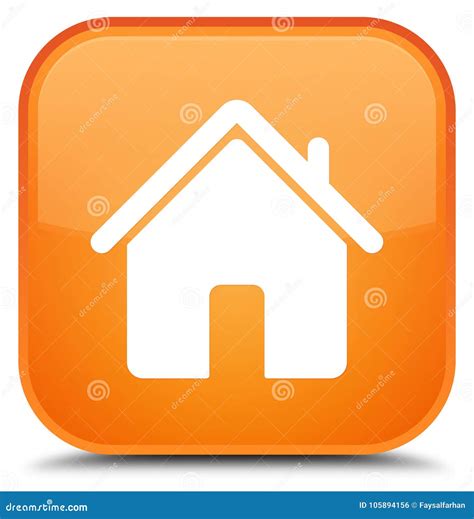 Home Icon Special Orange Square Button Stock Illustration