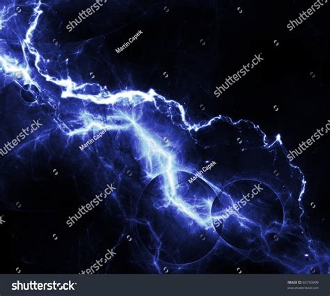 Abstract Blue Lightning Over Black Sky Stock Photo 69730999 Shutterstock