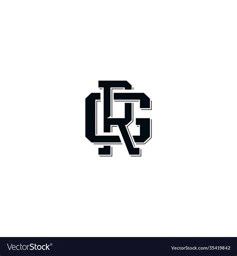 Typographic Logo With Letters R And G Royalty Free Vector