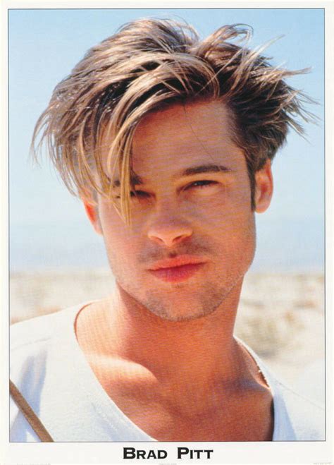 Poster Actor Young Brad Pitt White T Free Shipping