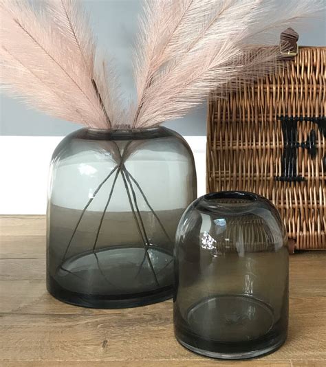 Smoked Grey Glass Dome Vase By Price And Coco Interiors