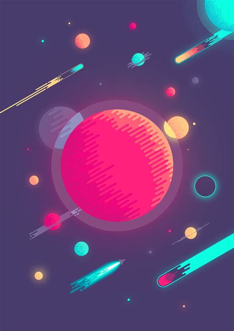 What Space Really Looks Like On Behance Space Illustration Flat