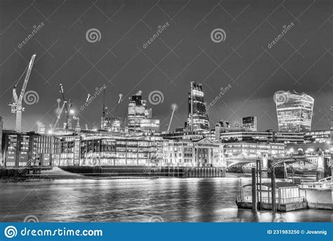 London Uk July 2nd 2015 City Modern Skyline With Thames River