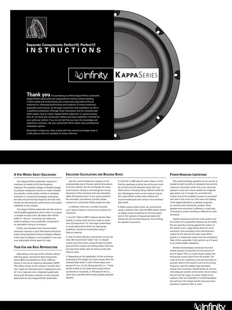 Kappa Perfect 10 Manual Non Vq Pdf Loudspeaker Audio Engineering