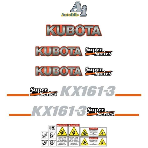 Kubota Kx161 3 Mini Excavator Decal Set Sticker Kit Acedecals