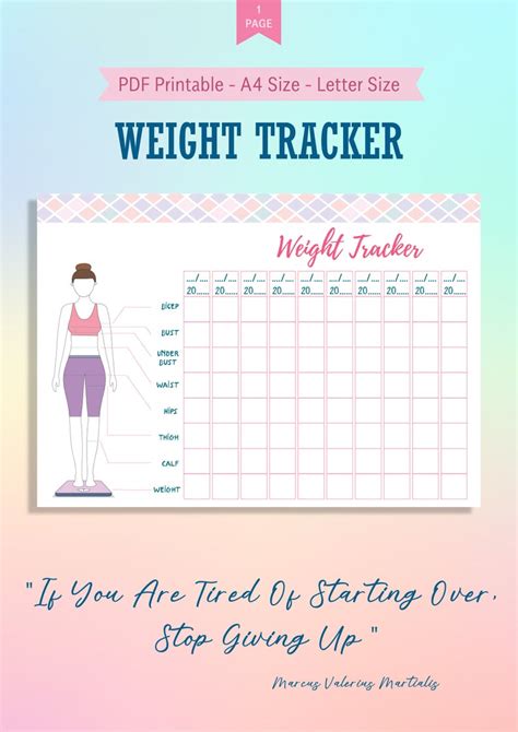 Printable Weight Loss Tracker Template