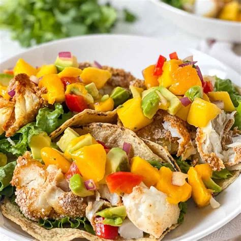 If you have leftover mango salsa that is not going to be eaten before the texture softens, try pureeing it! Fish Tacos with Mango Salsa (Air Fryer or Oven)- Real Food with Sarah