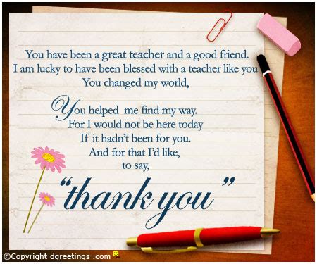Your presence and guidance always inspire me to be a better student. Thank You Teacher Card