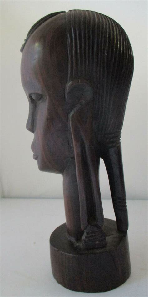 vintage african maasai carved ebony wood head sculpture africa masai ebay