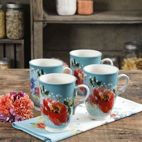 Dinnerware items are dishwasher safe. The Pioneer Woman Melody 18oz Cups, Set of 4 # ...