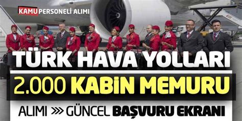 Türk Hava Yolları 2000 Kabin Memuru Alımı Güncel Başvuru Ekranı