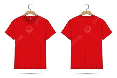 Front And Back Red T Shirt Mockup T Shirts Mock Up T Shirts Red Png
