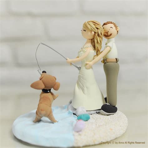 Beach Fishing Wedding Cake Topper Decoration Gift 200 00 Via Etsy