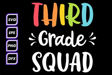 Third Grade Squad Back To School Svg Graphic By Tlamtha Studio