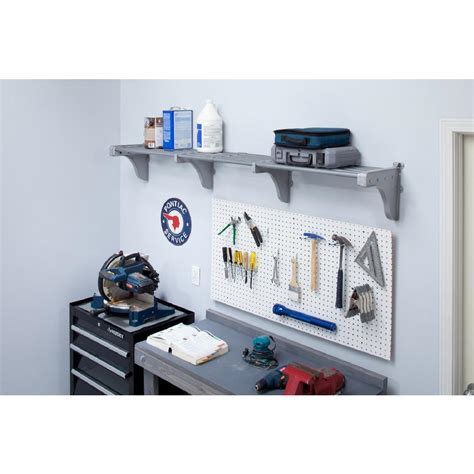 Clear plastic works well because it allows. EZ Shelf 40 in. - 75 in. Metal Expandable Garage Shelf in ...