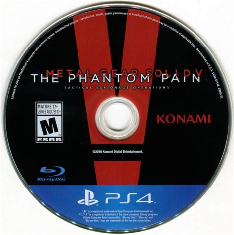 Metal Gear Solid V The Phantom Pain 2015 Playstation 4 Box Cover Art