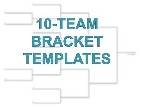10 Team Bracket Single Elimination Printable Tournament