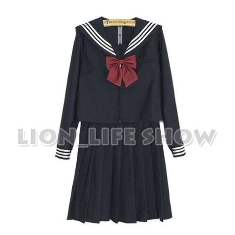 Japanese School Uniform Jk Women Kansai Lapel Student Sailor Long