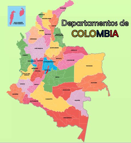 Departamentos Y Capitales De Colombia