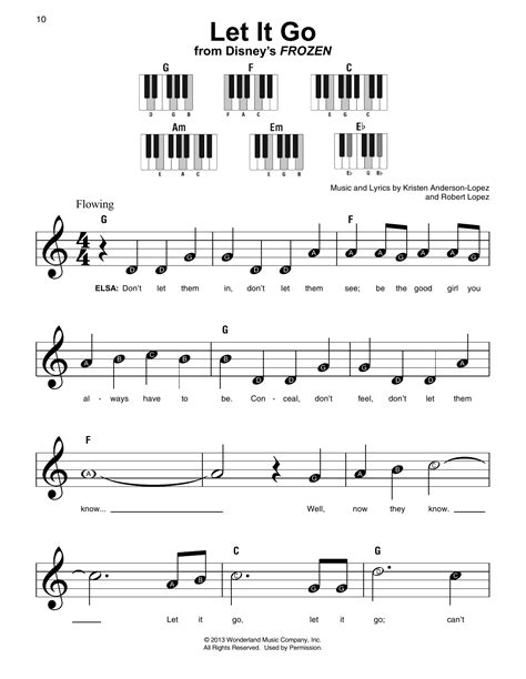 Let It Go From Frozen Sheet Music Idina Menzel Super Easy Piano