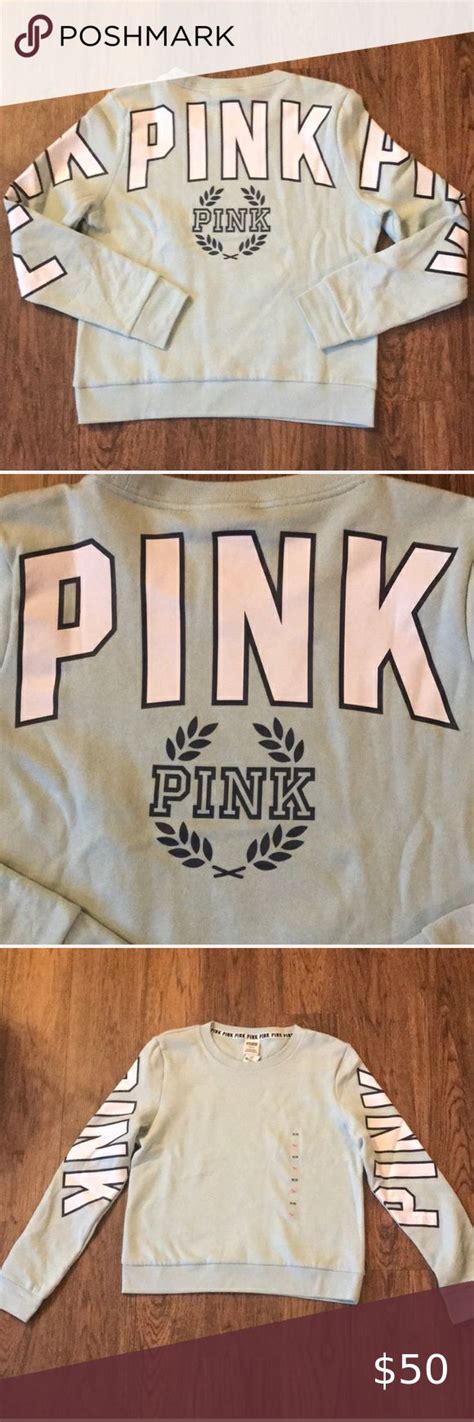Vs Pink Sweatshirt With Crest Logo Vs Pink Sweatshirts Victoria