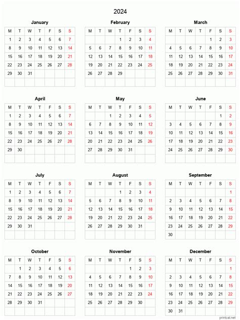 2024 Calendar Free Printable Word Calendar 2024
