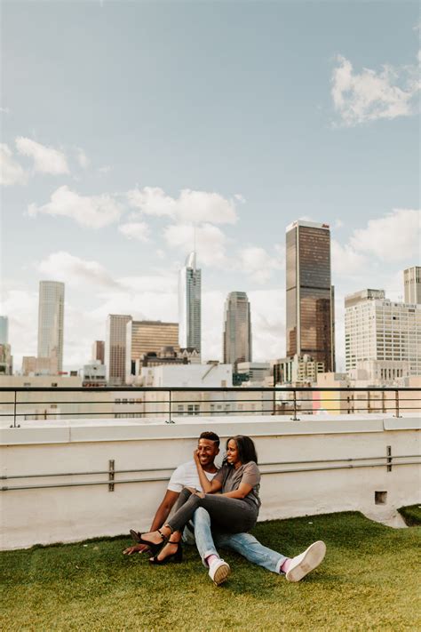 downtown los angeles rooftop engagement shoot — tida svy engagement shoots downtown los