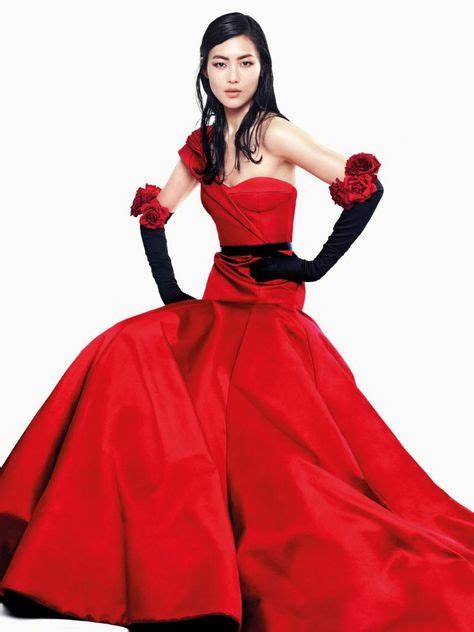 Liu Wen Fashion Red Gowns Vogue China