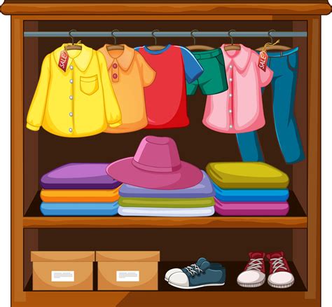Clothes In The Wardrobe 2952915 Vector Art At Vecteezy