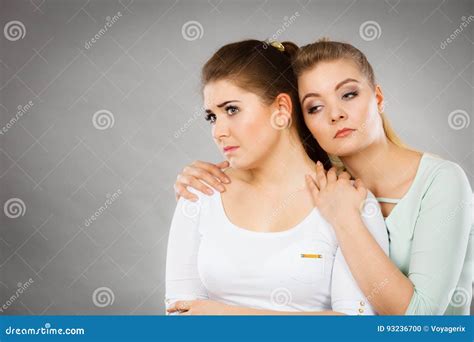 Woman Hugging Her Sad Female Friend Stock Photo Image Of Friends