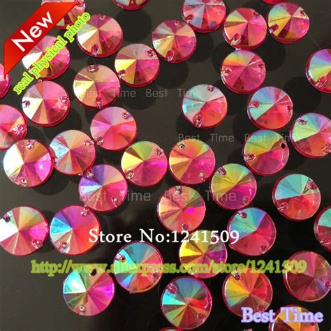 new rhinestones loose beads hand sewing 30pcs pink color ab 12mm round satellite surface shape
