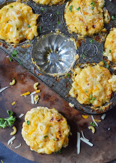 Scoop the mac and cheese into a oven safe casserole dish, top with 1/4 cup of shredded cheddar and 1/4 cup panko breadcrumbs or crushed ritz crackers and bake at 350°f until the cheese melts and is golden and. Mac n Cheese Muffins Recipe - WonkyWonderful