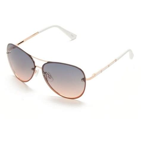 Tahari Rose Gold White Rimless Glam Ombre Metal Aviator Sunglasses 41