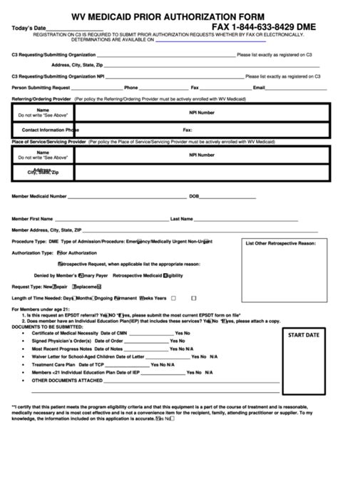 Wv Medicaid Dme Prior Authorization Request Form Dme Printable Pdf