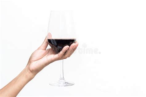 Hand Die Ein Glas Rotwein Anhält Stockbild Bild Von Fall Korken 18819277