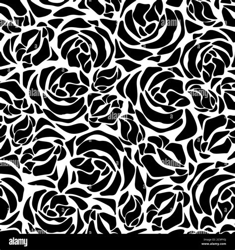 Vector Seamless Black And White Floral Pattern Stock Vector Image And Art