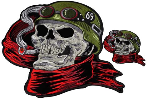 Set Of 2 Biker Skull Patches By Ivamis Patches