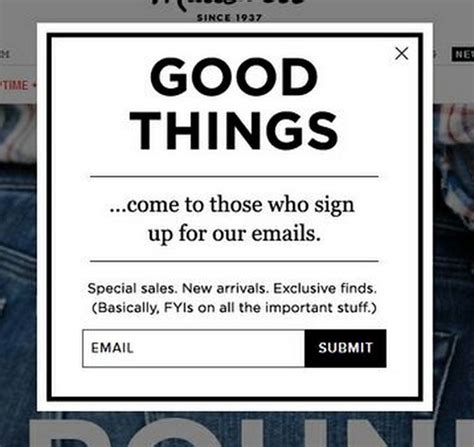 Newsletter Signup Pop Up Banner Email Marketing Signup