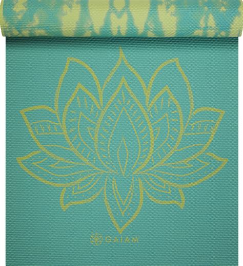 GAIAM TURQUOISE LOTUS Premium Reversible Yoga Mat Ayurveda 101 Online